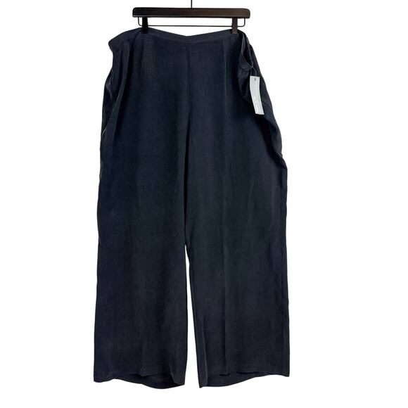NWT Go Silk Womens Wide Leg High Rise Pull-On 100% Silk Pants 30” - Plus 3X - Picture 1 of 10